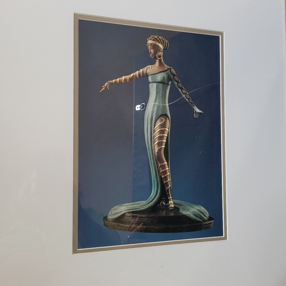 Erté 's Offset Lithographs ~ Erte Bronze Art Deco Sculpture "La Merveilleuse"